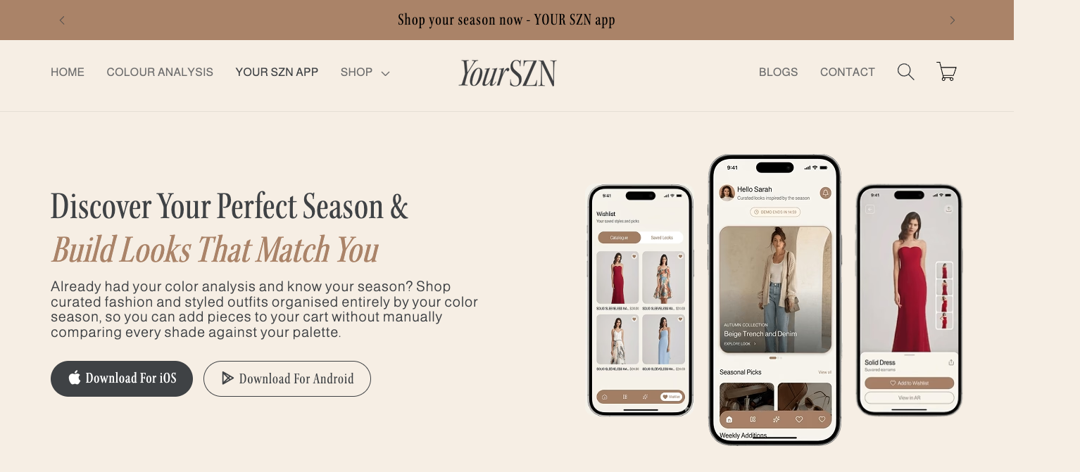 Mobile app landing page